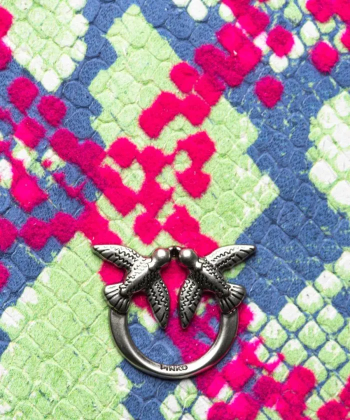 Women Limited Edition Pinko PINKO Galleria Flat Pouch In Reptile Skin Fuchsiagreenblueold Silver Women Limited Edition Pinko PINKO Galleria Flat Pouch In Reptile Skin Fuchsiagreenblueold Silver