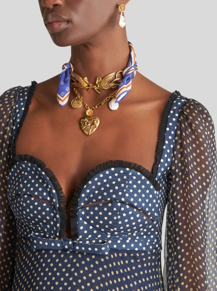 Women Long Dress With Sweetheart Neckline Etro Dresses