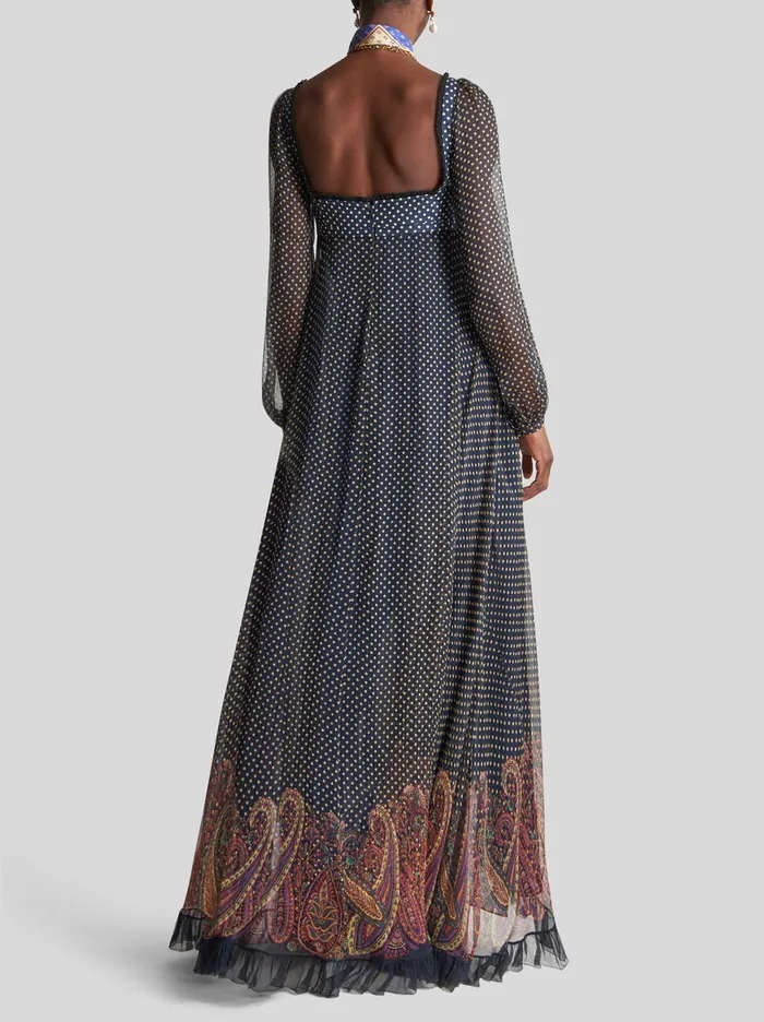 Women Long Dress With Sweetheart Neckline Etro Dresses