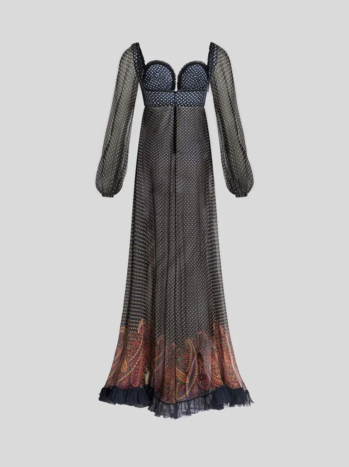Women Long Dress With Sweetheart Neckline Etro Dresses