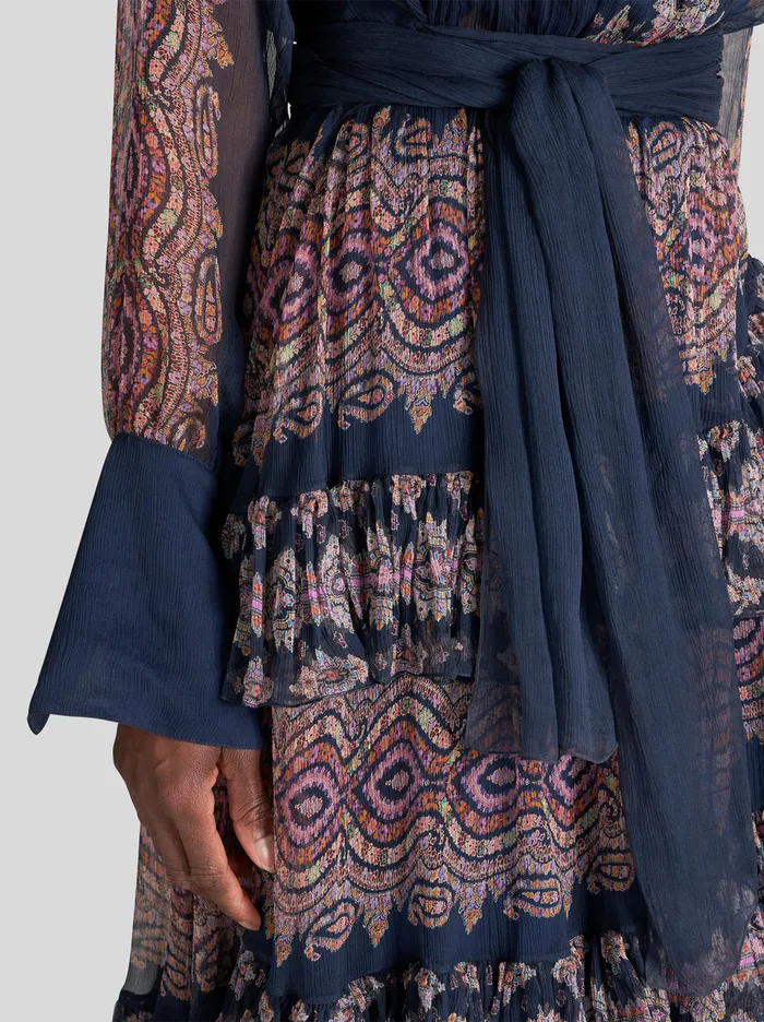 Women Long Shirt Dress With Ribbons Etro Dresses