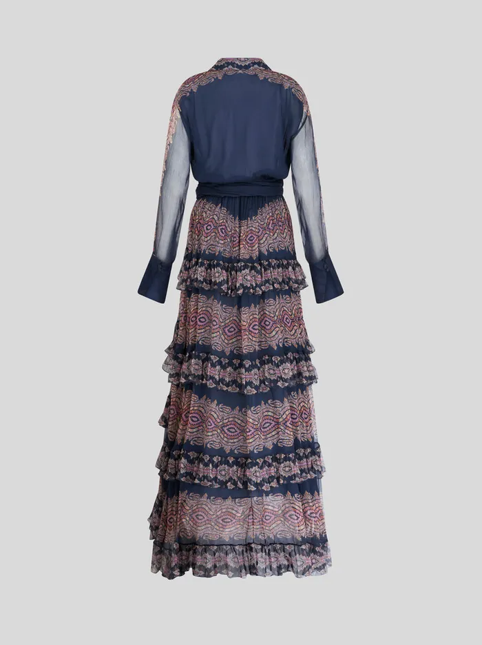 Women Long Shirt Dress With Ribbons Etro Dresses
