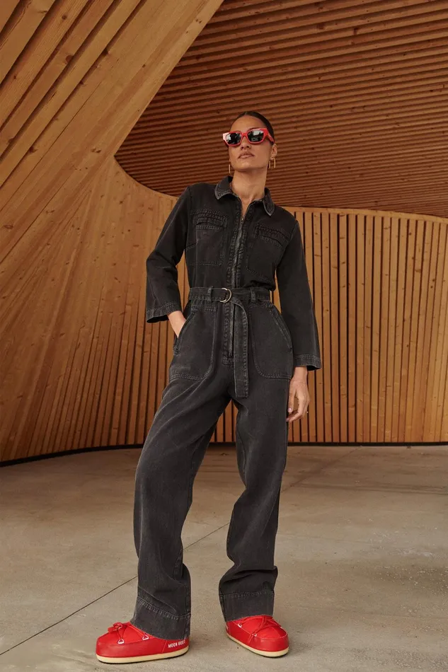 Women Louise Twill Suit Jet Black Bybar Jumpsuits