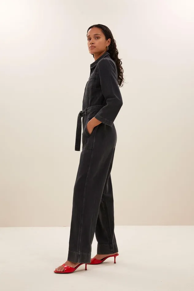 Women Louise Twill Suit Jet Black Bybar Jumpsuits