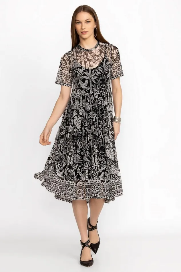 Women LUCIANA MESH TIERED DRESS Luciana Johnny Was Dresses