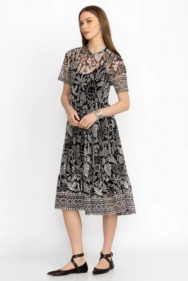 Women LUCIANA MESH TIERED DRESS Luciana Johnny Was Dresses Women LUCIANA MESH TIERED DRESS Luciana Johnny Was Dresses