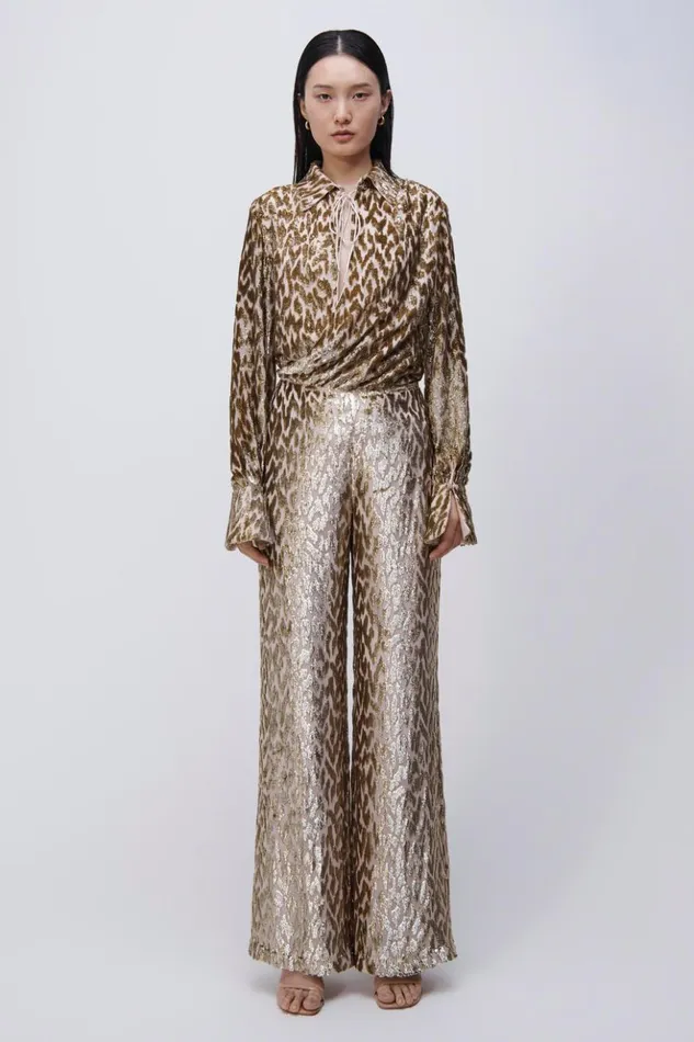 Women Luella Top Gold Jonathan Simkhai Tops and Bodysuits