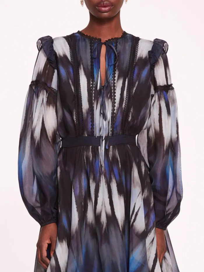 Women Marchesa Dresses Abstract Viscose Mini Dress Blue Multi Women Marchesa Dresses Abstract Viscose Mini Dress Blue Multi
