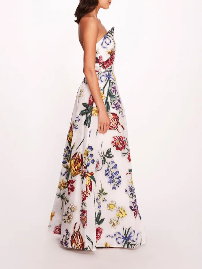 Women Marchesa Dresses Alexander Gown Ivory Multi Women Marchesa Dresses Alexander Gown Ivory Multi