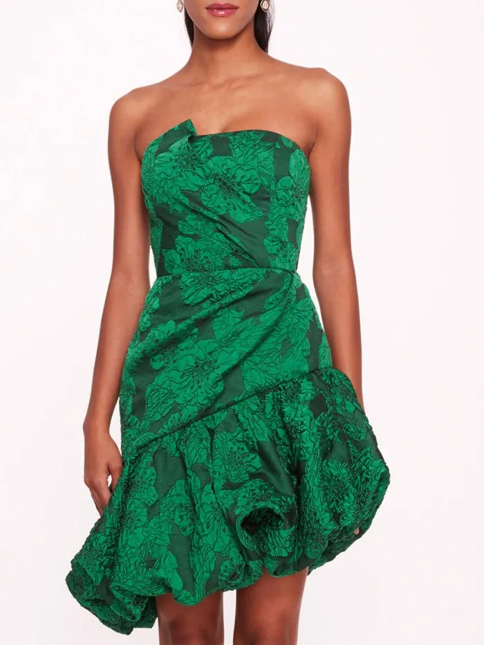 Women Marchesa Dresses Calathea Mini Dress Emerald Women Marchesa Dresses Calathea Mini Dress Emerald