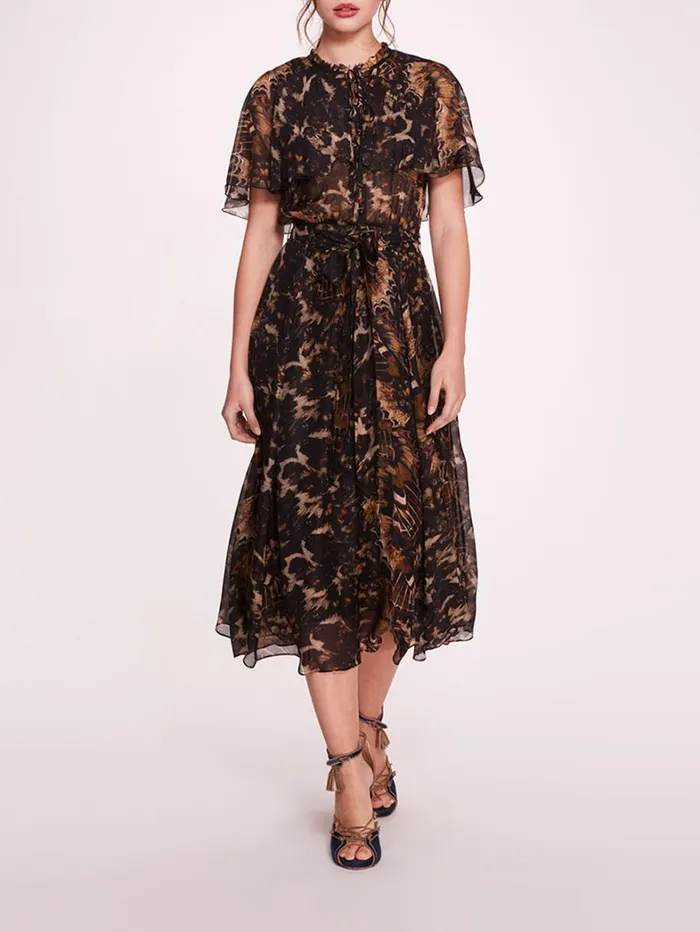 Women Marchesa Dresses Monarch Midi Dress Black Multi