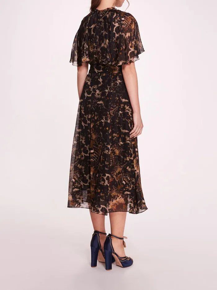 Women Marchesa Dresses Monarch Midi Dress Black Multi Women Marchesa Dresses Monarch Midi Dress Black Multi