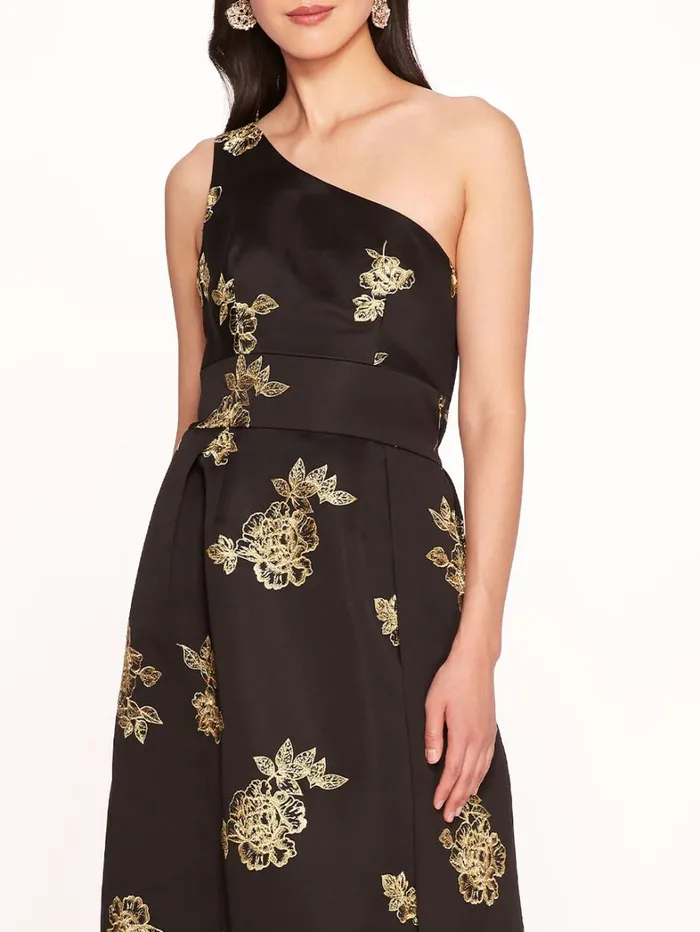 Women Marchesa Dresses One Shoulder Marigold Ball Gown Black Gold Women Marchesa Dresses One Shoulder Marigold Ball Gown Black Gold