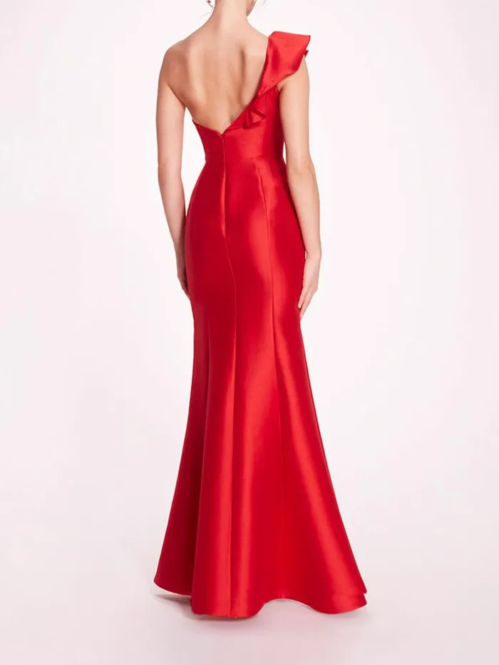 Women Marchesa Dresses Silk Mikado Gown Red Women Marchesa Dresses Silk Mikado Gown Red