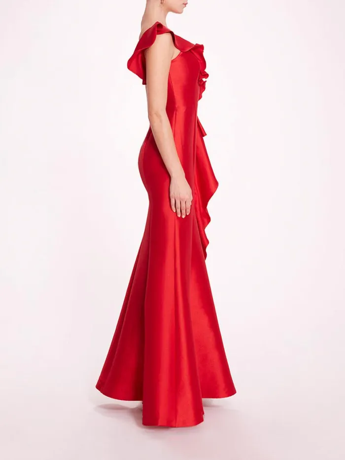 Women Marchesa Dresses Silk Mikado Gown Red Women Marchesa Dresses Silk Mikado Gown Red