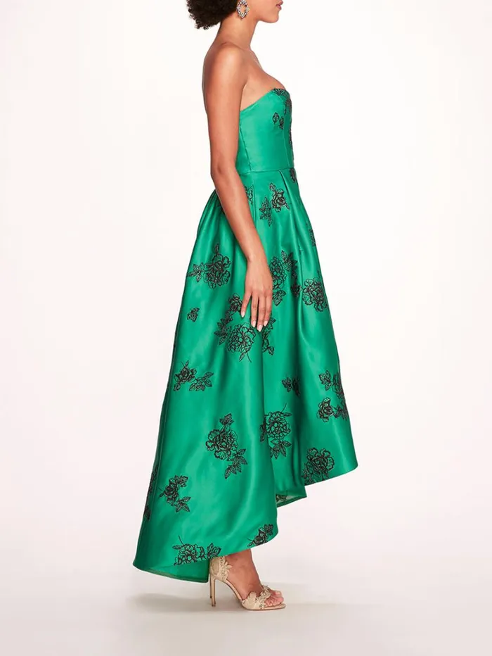 Women Marchesa Dresses Strapless Marigold Gown Emerald Multi Women Marchesa Dresses Strapless Marigold Gown Emerald Multi