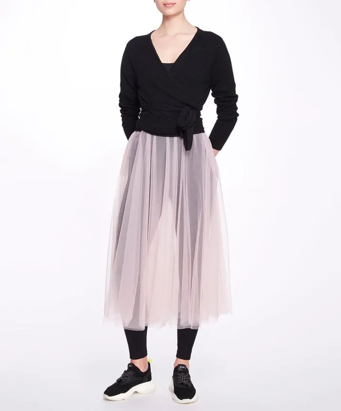 Women Marchesa Tops Black Wrap Sweater Black Women Marchesa Tops Black Wrap Sweater Black