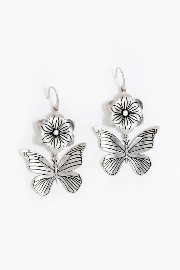 Women MARIPOSA GARDEN EARRING Silver Johnny Was Jewelry