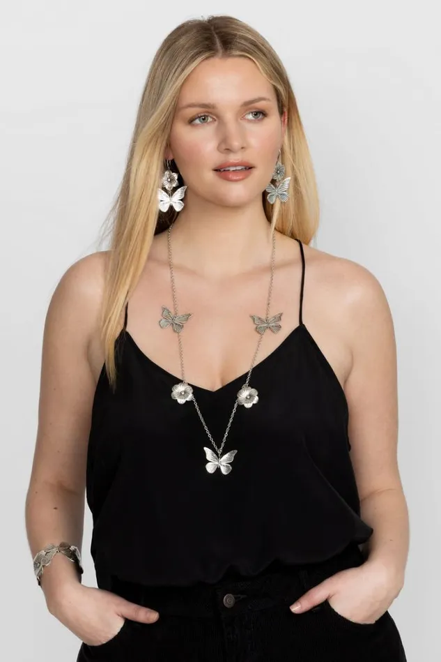Women MARIPOSA GARDEN EARRING Silver Johnny Was Jewelry Women MARIPOSA GARDEN EARRING Silver Johnny Was Jewelry