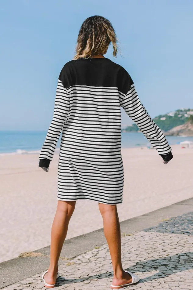 Women Maxi Dresses Cupshe Katharine Stripe Roundneck Tunic Dress Multicolor