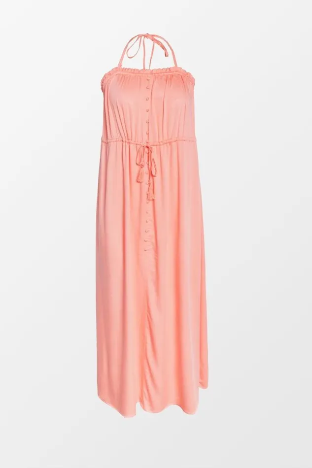 Women Maxi Dresses Cupshe Tara Halter Frill Backless Maxi Dress Pink