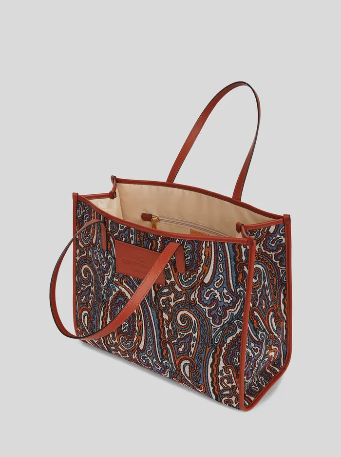 Women Medium Jacquard Fabric Shopping Bag Etro Shopping Bags