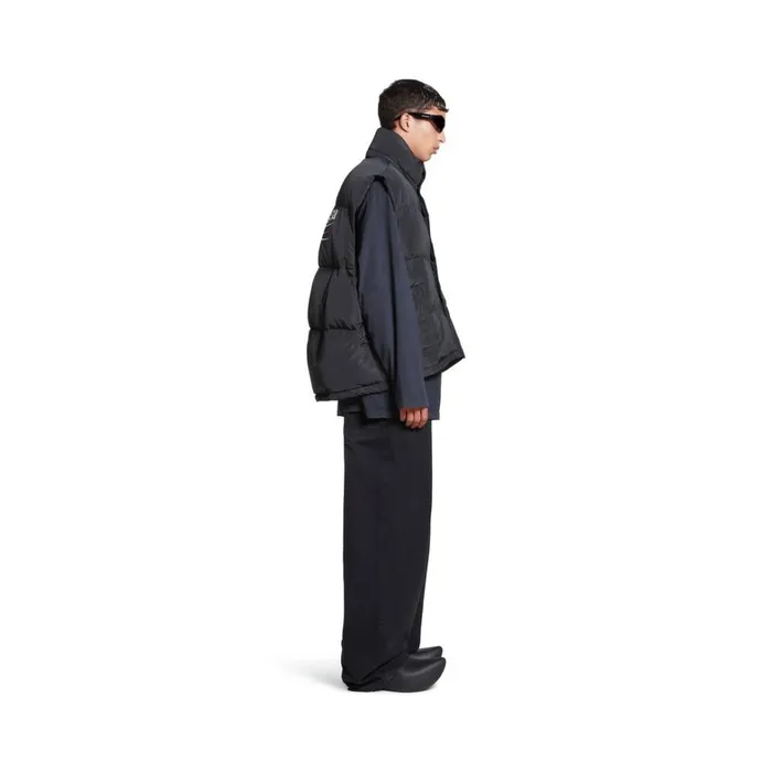 WomenMen Coats and Jackets Balenciaga Political Campaign Cocoon Puffer Gilet In Black