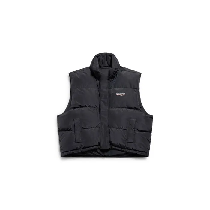 WomenMen Coats and Jackets Balenciaga Political Campaign Cocoon Puffer Gilet In Black