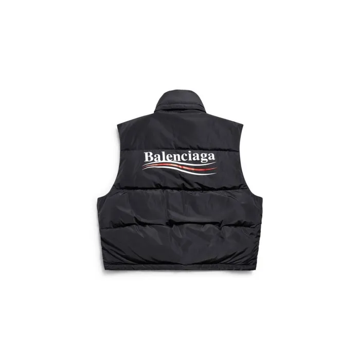 WomenMen Coats and Jackets Balenciaga Political Campaign Cocoon Puffer Gilet In Black
