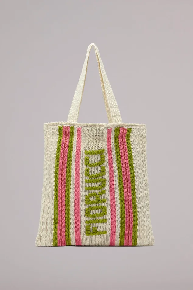 WomenMen Fiorucci Bags Logo Crochet Tote Bag White