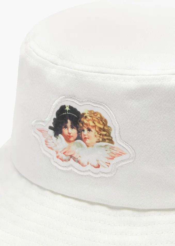 WomenMen Fiorucci Hats Icon Angels Bucket Hat Cream WomenMen Fiorucci Hats Icon Angels Bucket Hat Cream