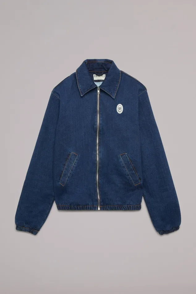 WomenMen Fiorucci Jeans and Denim Unisex Logo Patch Denim Jacket Mid Wash