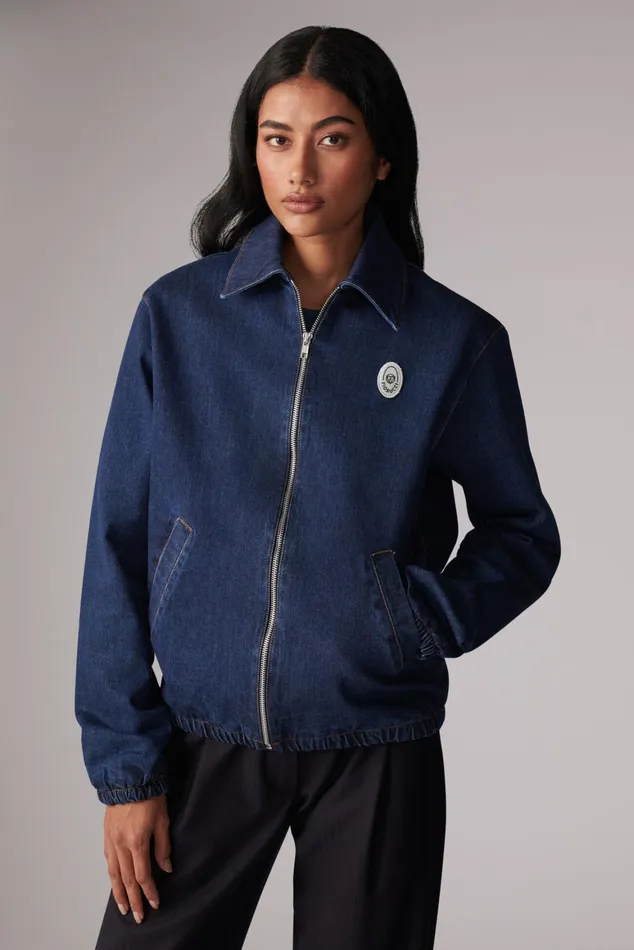 WomenMen Fiorucci Jeans and Denim Unisex Logo Patch Denim Jacket Mid Wash WomenMen Fiorucci Jeans and Denim Unisex Logo Patch Denim Jacket Mid Wash