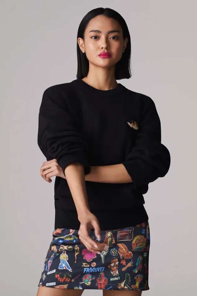 WomenMen Fiorucci Sweatshirts and Hoodies Unisex Icon Angels Knit Jumper Black WomenMen Fiorucci Sweatshirts and Hoodies Unisex Icon Angels Knit Jumper Black