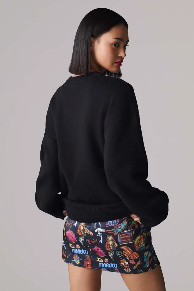 WomenMen Fiorucci Sweatshirts and Hoodies Unisex Icon Angels Knit Jumper Black WomenMen Fiorucci Sweatshirts and Hoodies Unisex Icon Angels Knit Jumper Black