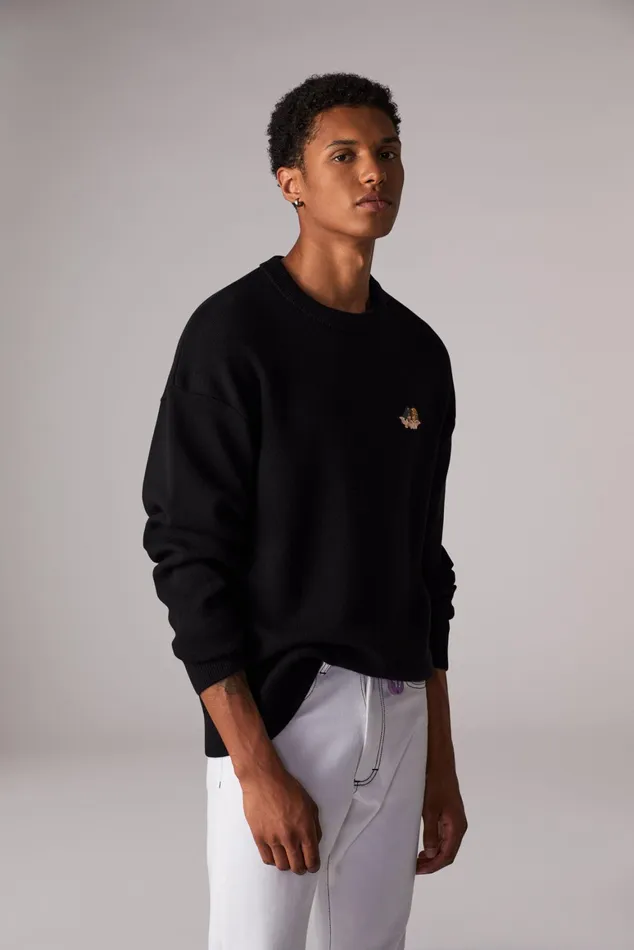 WomenMen Fiorucci Sweatshirts and Hoodies Unisex Icon Angels Knit Jumper Black WomenMen Fiorucci Sweatshirts and Hoodies Unisex Icon Angels Knit Jumper Black