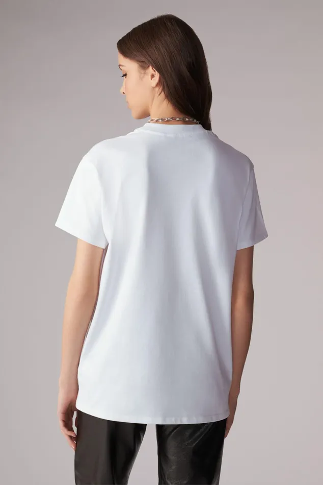 WomenMen Fiorucci TShirts and Tops Unisex Logo Stripe Graphic TShirt White WomenMen Fiorucci TShirts and Tops Unisex Logo Stripe Graphic TShirt White