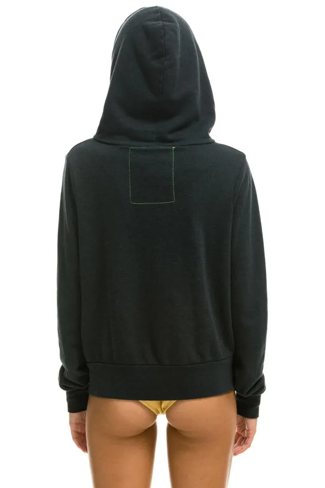 WomenMen Hoodies Aviator Nation 5 Stripe Hoodie 8211 Charcoal Blue