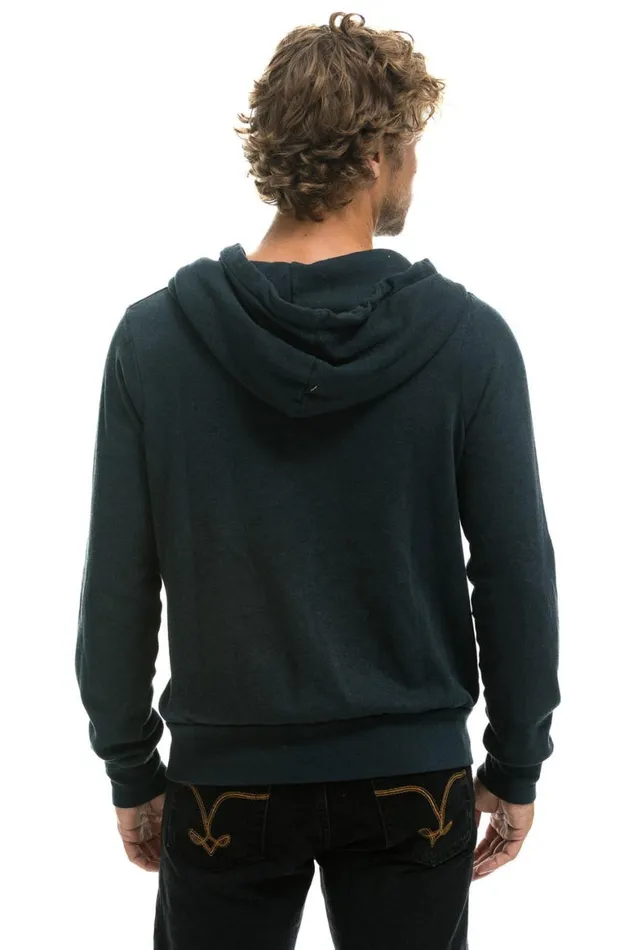 WomenMen Hoodies Aviator Nation 5 Stripe Hoodie 8211 Charcoal Blue