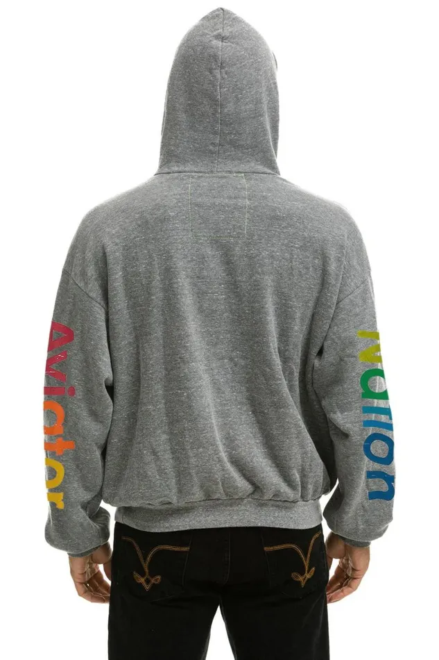 WomenMen Hoodies Aviator Nation Aspen Relaxed Pullover Hoodie 8211 Heather Grey