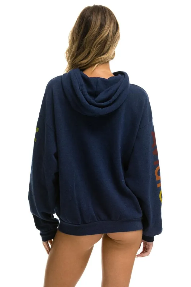 WomenMen Hoodies Aviator Nation Austin Relaxed Pullover Hoodie 8211 Navy