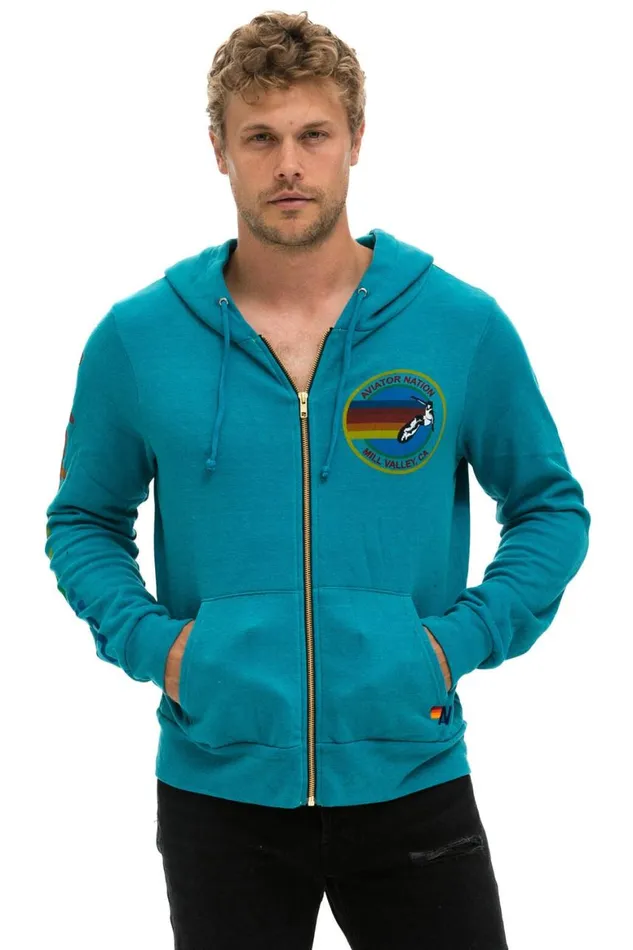 WomenMen Hoodies Aviator Nation Mill Valley Hoodie 8211 Teal