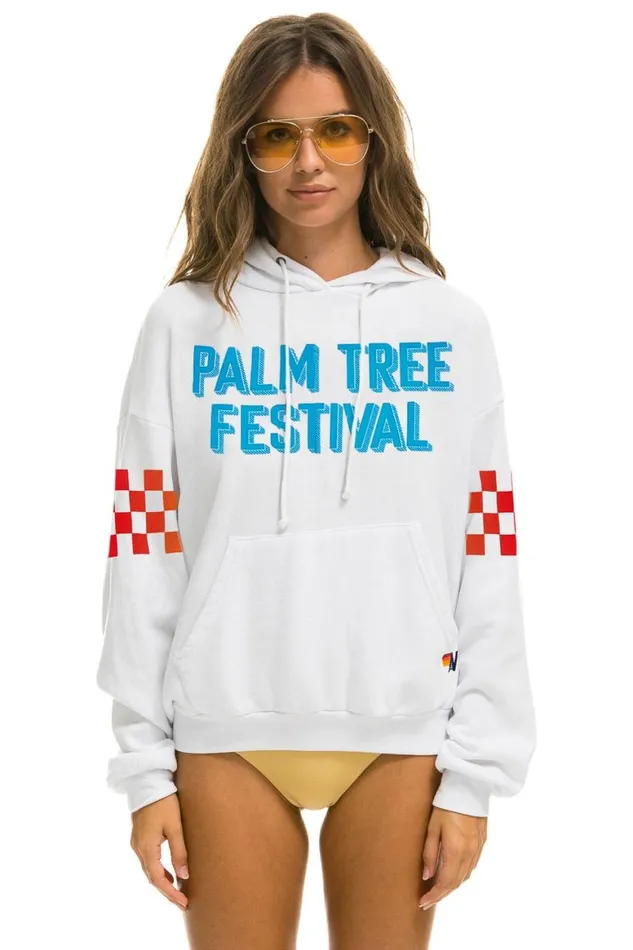 WomenMen Hoodies Aviator Nation Palm Tree Festival Aspen 2023 Pullover Hoodie Relaxed 8211 White WomenMen Hoodies Aviator Nation Palm Tree Festival Aspen 2023 Pullover Hoodie Relaxed 8211 White