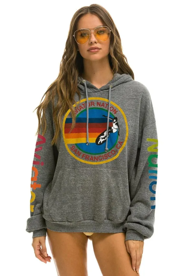 WomenMen Hoodies Aviator Nation San Francisco Relaxed Pullover Hoodie 8211 Heather Grey WomenMen Hoodies Aviator Nation San Francisco Relaxed Pullover Hoodie 8211 Heather Grey