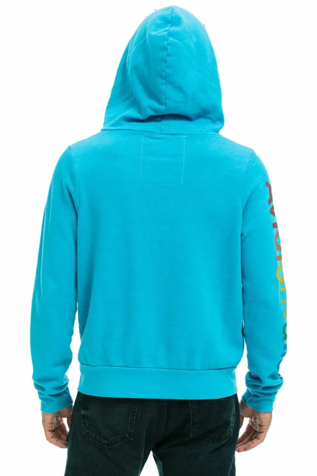 WomenMen Hoodies Aviator Nation Vail Zip Hoodie 8211 Neon Blue