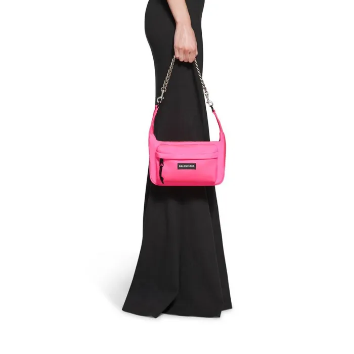 WomenMen Shoulder Bags Balenciaga Raver Medium Bag With Chain In Fluo Pink