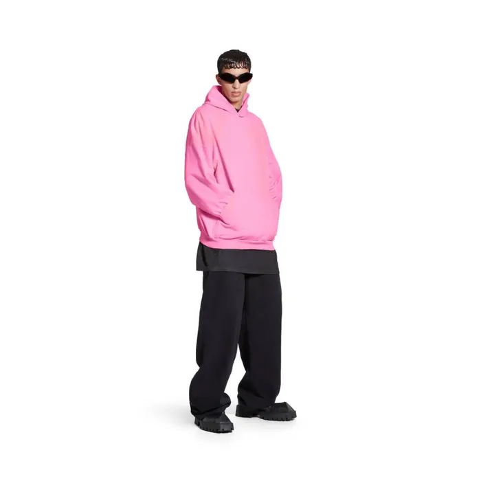 WomenMen Sweatshirts and Hoodies Balenciaga Balenciaga Hoodie Oversized In Pinkblack WomenMen Sweatshirts and Hoodies Balenciaga Balenciaga Hoodie Oversized In Pinkblack