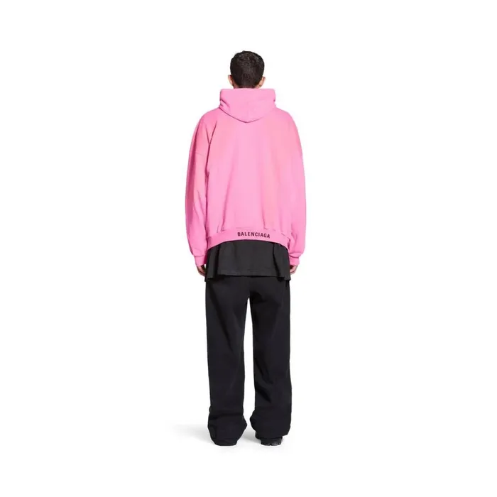 WomenMen Sweatshirts and Hoodies Balenciaga Balenciaga Hoodie Oversized In Pinkblack