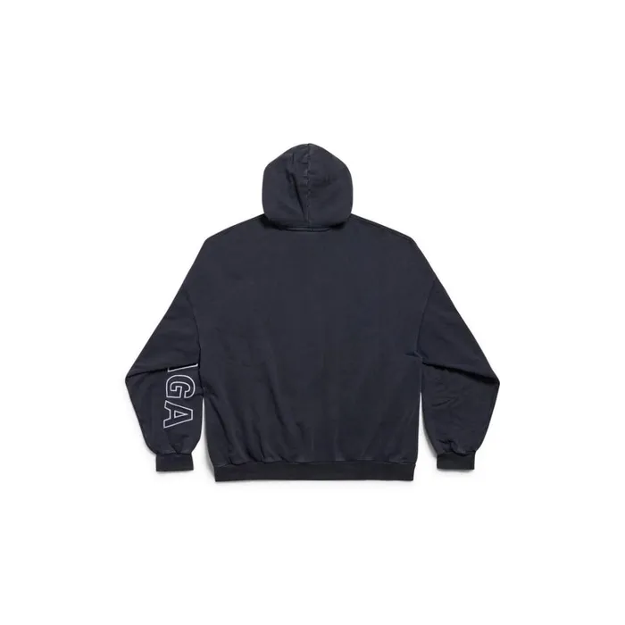 WomenMen Sweatshirts and Hoodies Balenciaga Outline Hoodie Oversized In Black Faded