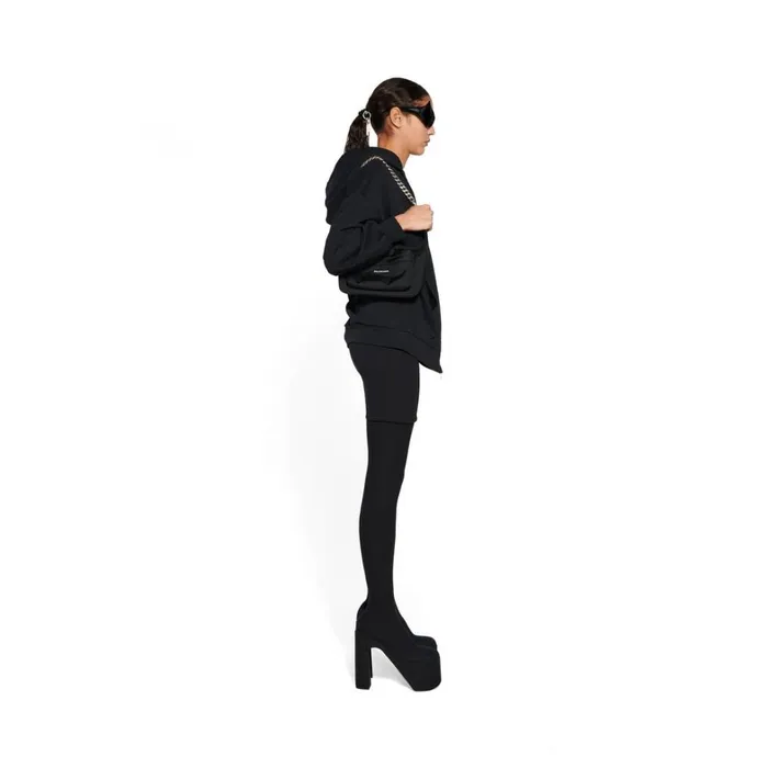 WomenMen Sweatshirts and Hoodies Balenciaga Outside Loop Zipup Hoodie Small Fit In Black Faded
